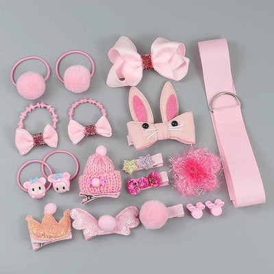18-Piece Cute Hair Accessories Set for Girls – Bows, Flowers, Animals & More!