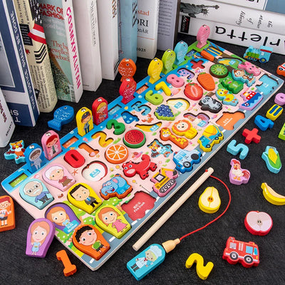 🎣 Montessori Magnetic Fishing & Shape Matching Toy