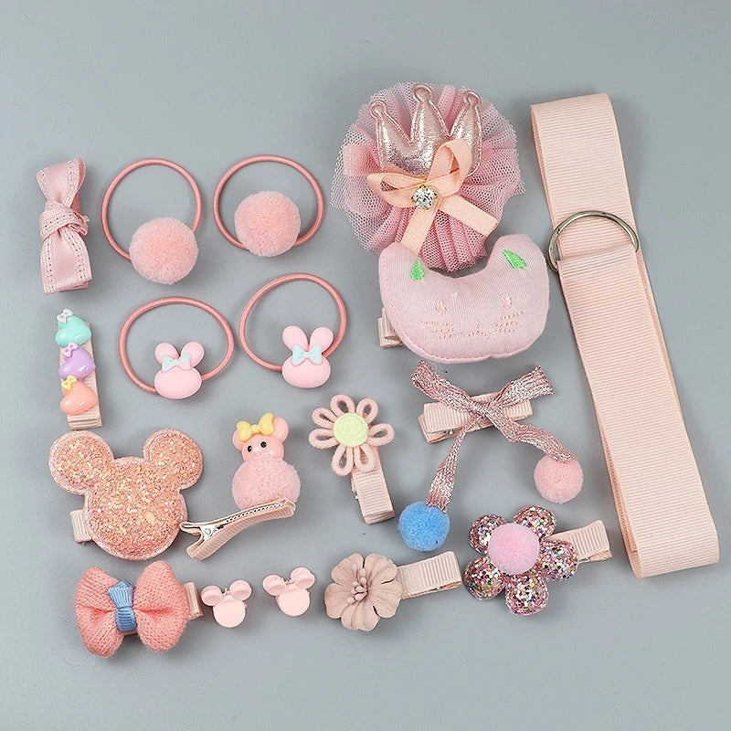 18-Piece Cute Hair Accessories Set for Girls – Bows, Flowers, Animals & More!