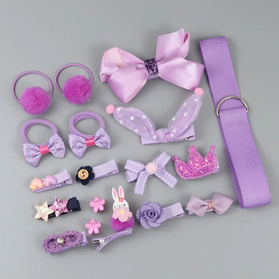 18-Piece Cute Hair Accessories Set for Girls – Bows, Flowers, Animals & More!