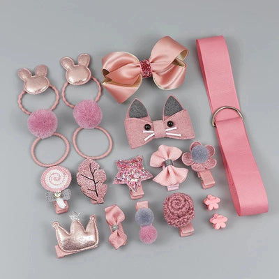 18-Piece Cute Hair Accessories Set for Girls – Bows, Flowers, Animals & More!