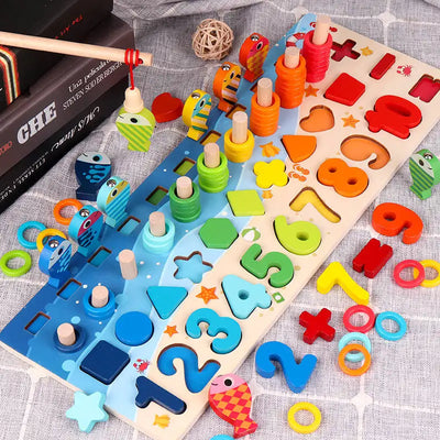 🎣 Montessori Magnetic Fishing & Shape Matching Toy