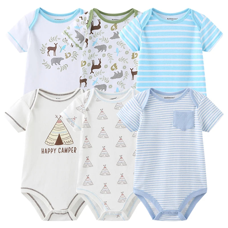 Pack of 6 Cotton Bodysuits - Comfort and Softness for Baby 🌿