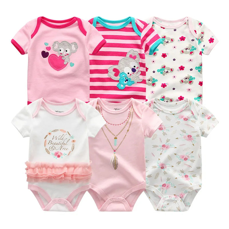 Pack of 6 Cotton Bodysuits - Comfort and Softness for Baby 🌿