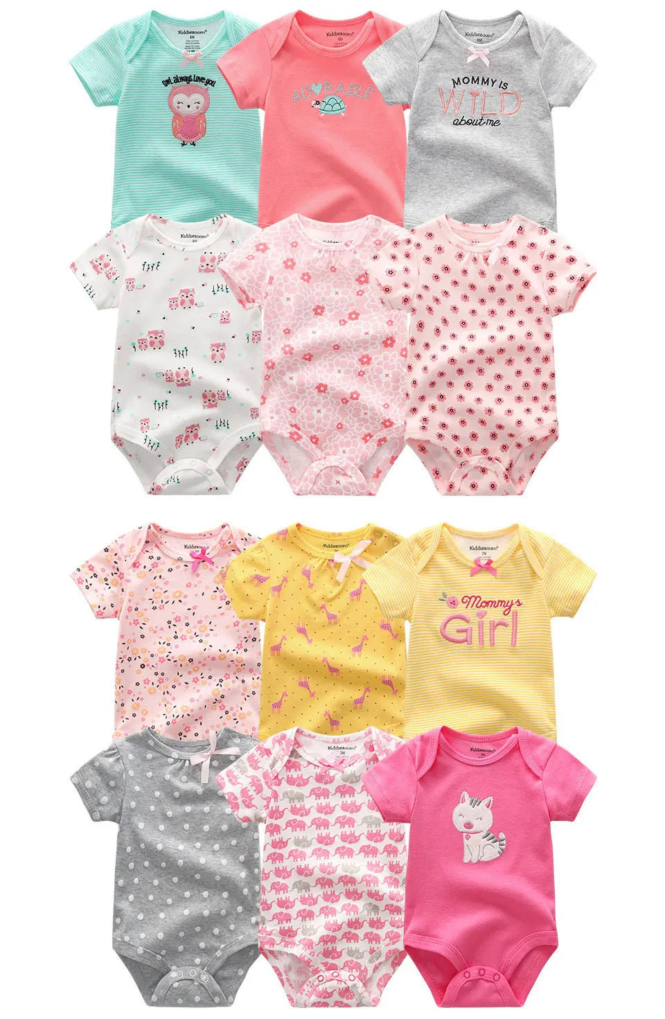 Pack of 6 Cotton Bodysuits - Comfort and Softness for Baby 🌿