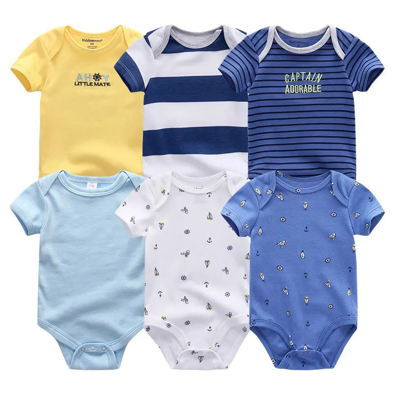 Pack of 6 Cotton Bodysuits - Comfort and Softness for Baby 🌿