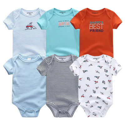 Pack of 6 Cotton Bodysuits - Comfort and Softness for Baby 🌿