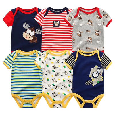 Pack of 6 Cotton Bodysuits - Comfort and Softness for Baby 🌿