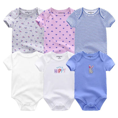 Pack of 6 Cotton Bodysuits - Comfort and Softness for Baby 🌿