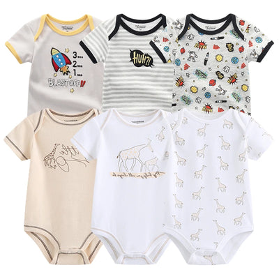 Pack of 6 Cotton Bodysuits - Comfort and Softness for Baby 🌿