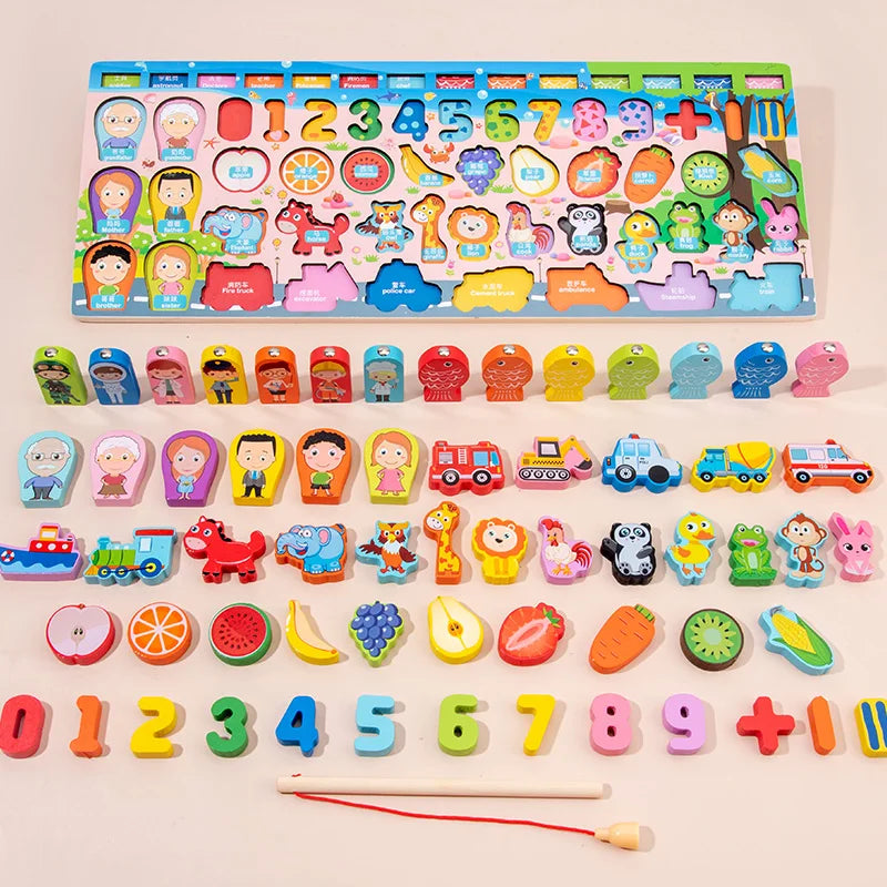 🎣 Montessori Magnetic Fishing & Shape Matching Toy