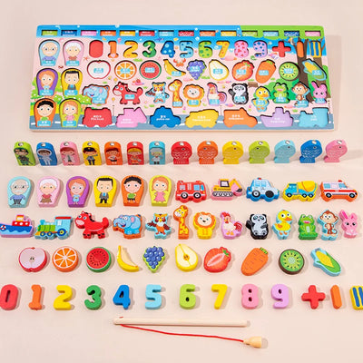 🎣 Montessori Magnetic Fishing & Shape Matching Toy