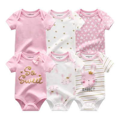 Pack of 6 Cotton Bodysuits - Comfort and Softness for Baby 🌿