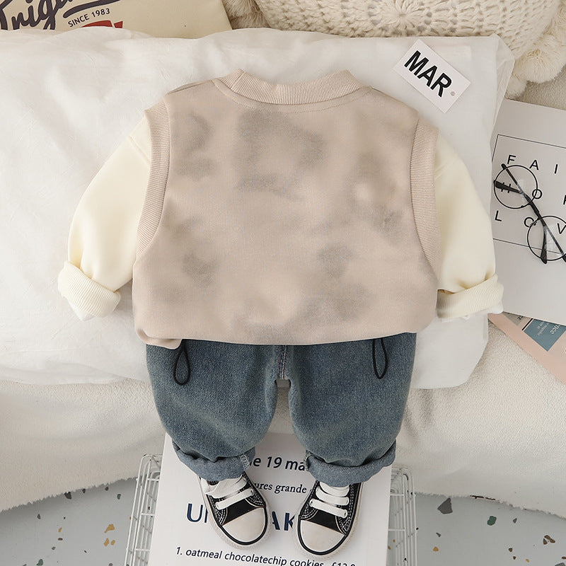 2025 Spring Boys' Long Sleeve ART  Two-Piece Set - Casual Suit