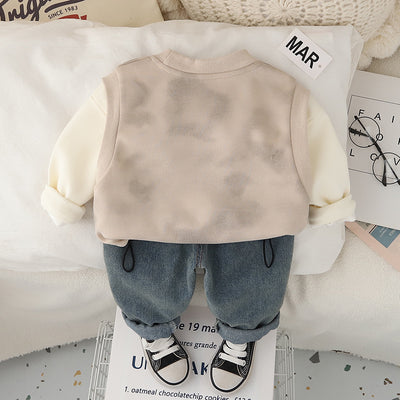 2025 Spring Boys' Long Sleeve ART  Two-Piece Set - Casual Suit