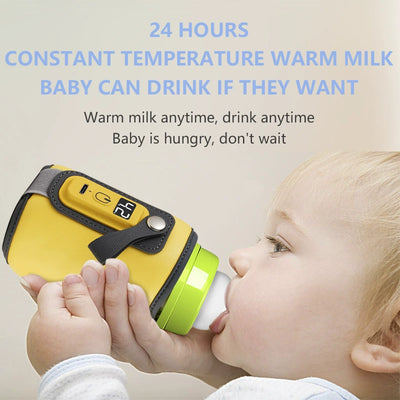 USB Baby Bottle Warmer Milk Warmer Infant Feeding Bottle Heated Portable Travel Cover Insulation Thermostat for Home