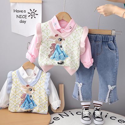 3 Piece Set for Girls - Rabbit Vest &Pants 🐰💕