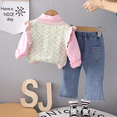 3 Piece Set for Girls - Rabbit Vest &Pants 🐰💕