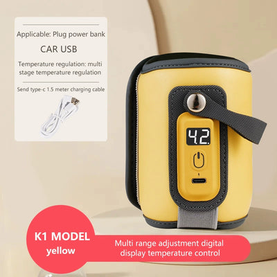 USB Baby Bottle Warmer Milk Warmer Infant Feeding Bottle Heated Portable Travel Cover Insulation Thermostat for Home