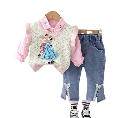 3 Piece Set for Girls - Rabbit Vest &Pants 🐰💕