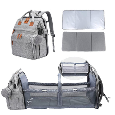 LAND Mommy Backpack with Foldable Crib & Mosquito Net