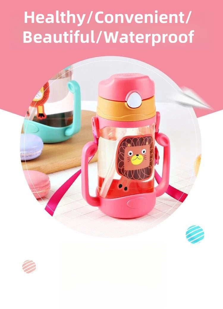 Kids Water Bottle with Straw – Portable Travel Cup for Children
