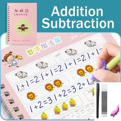 ✍️ BOHY Reusable 3D Handwriting Copybook – Numbers 0–10