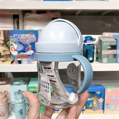 250ML Cartoon Pattern Sippy Cup – Child Drinking Bottle with Straw