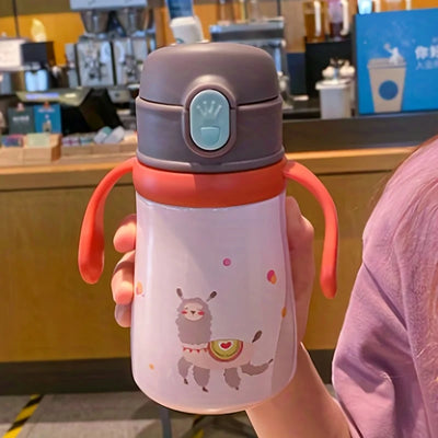 Stainless Steel Cartoon Thermal Sippy Cup – Portable Travel Milk Bottle