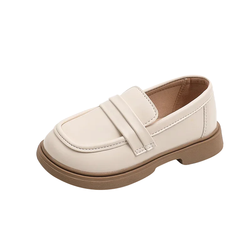 Girls Fashion Loafers - Round-toe Leather Shoes