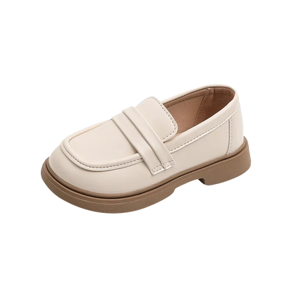 Girls Fashion Loafers - Round-toe Leather Shoes