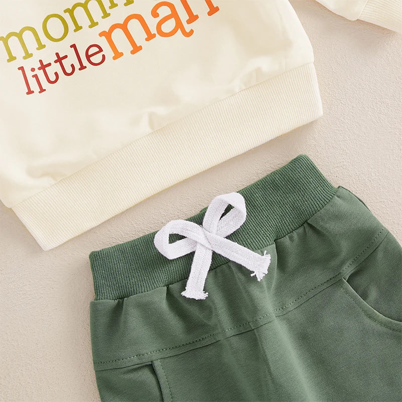 Baby Boy Fall Clothes Set – Long Sleeve Letter Sweatshirt &amp; Pants