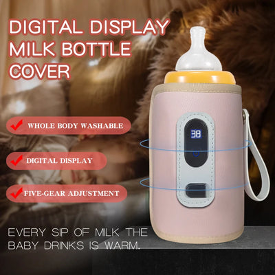 Portable Baby Bottle Insulation Sleeve – USB Milk Warmer for Travel & Night Feeding