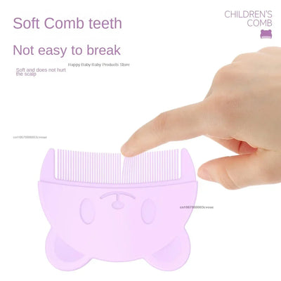 Baby Head Fat Comb &Soft Silicone Brush 🍼✨