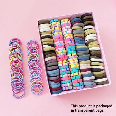 Elastic Hair Clip &Band Set – Cute Nylon Hair Accessories for Girls
