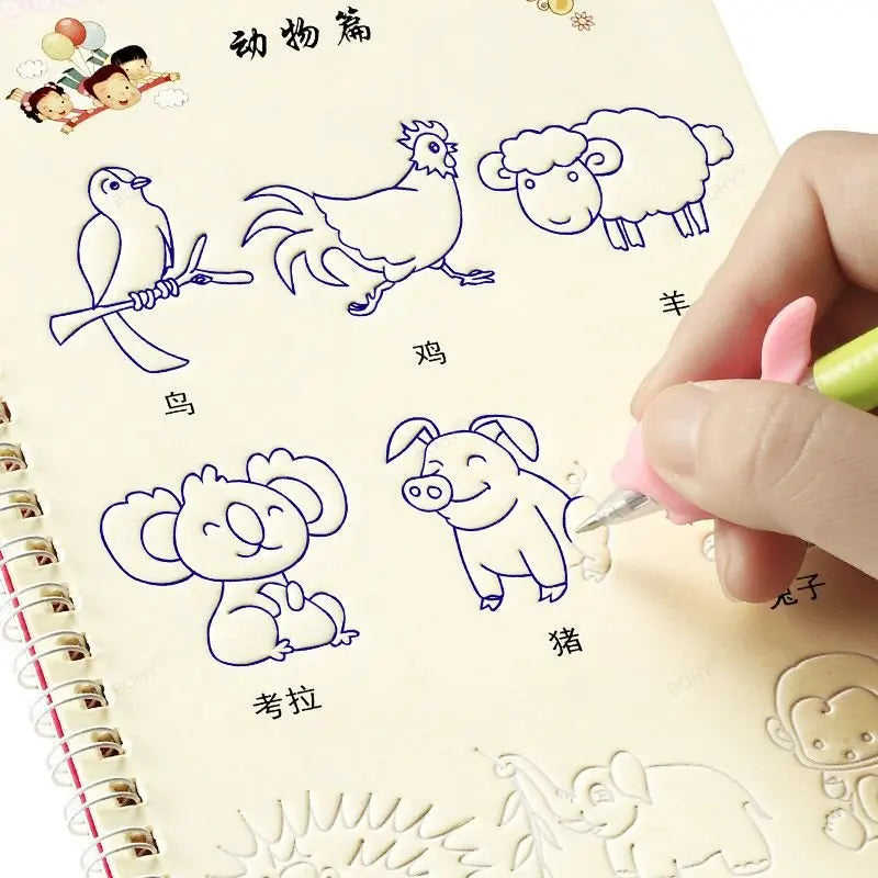 ✍️ BOHY Reusable 3D Handwriting Copybook – Numbers 0–10