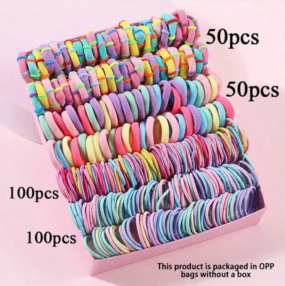 Elastic Hair Clip &Band Set – Cute Nylon Hair Accessories for Girls