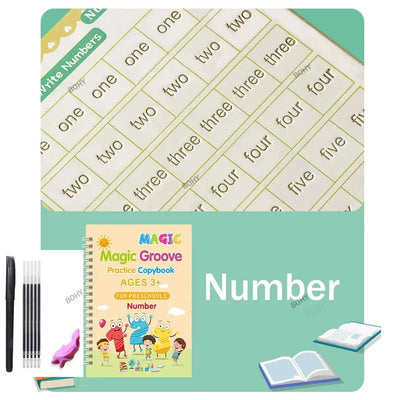 ✍️ BOHY Reusable 3D Handwriting Copybook – Numbers 0–10