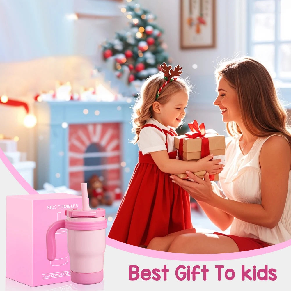 420ML Kids Thers Bottle – Leak-Proof Travel Tumbler with Handlemo