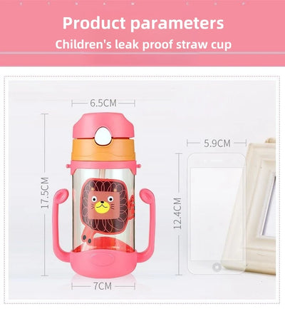 Kids Water Bottle with Straw – Portable Travel Cup for Children
