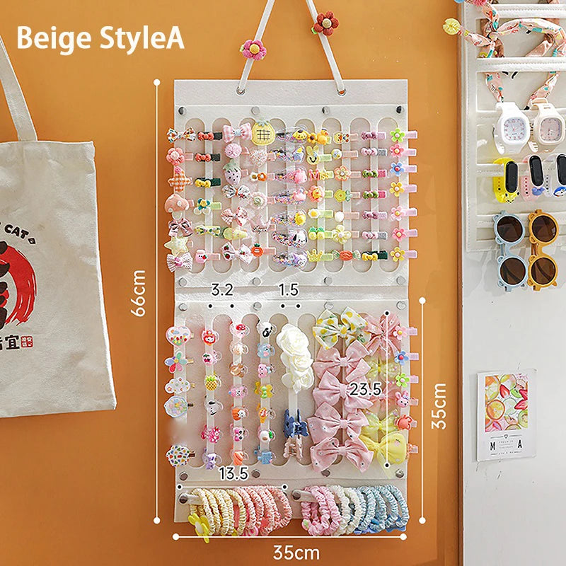 Hair Bow Organizer – Felt Wall Hanging Storage for Girls' Hair Accessories