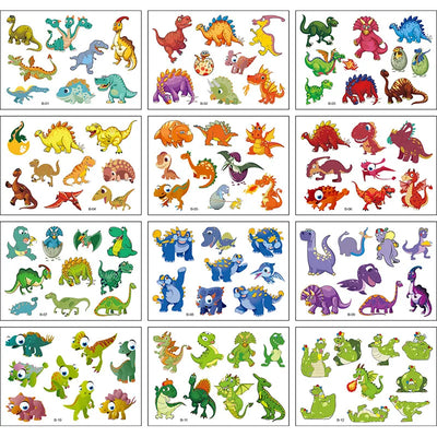12 Pack Cartoon Temporary Tattoos – Mermaid, Unicorn Animal Designs