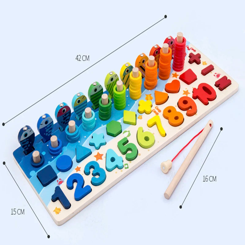 🎣 Montessori Magnetic Fishing & Shape Matching Toy