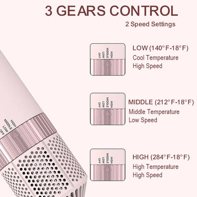 LISAPRO 5-in-1 Detachable Hair Dryer Brush – Style, Dry & Curl in One