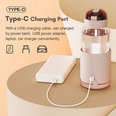Portable Electric Baby Bottle Warmer – 300ML USB Rechargeable