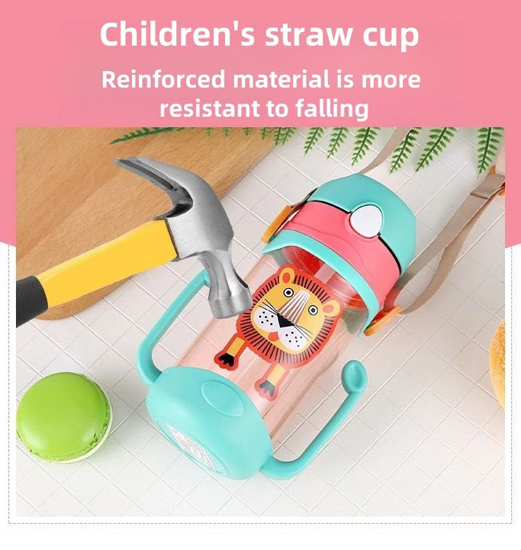 Kids Water Bottle with Straw – Portable Travel Cup for Children