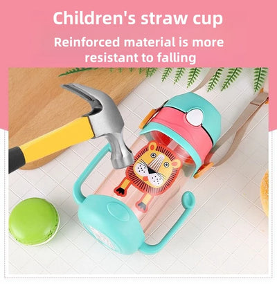Kids Water Bottle with Straw – Portable Travel Cup for Children