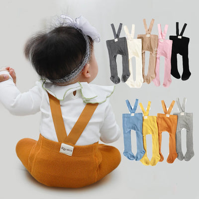 Baby Suspender Knit Tights - 0-3 Years