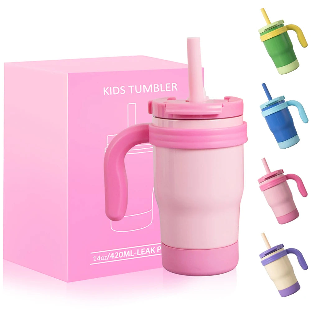 420ML Kids Thers Bottle – Leak-Proof Travel Tumbler with Handlemo