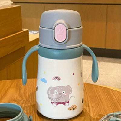 Stainless Steel Cartoon Thermal Sippy Cup – Portable Travel Milk Bottle